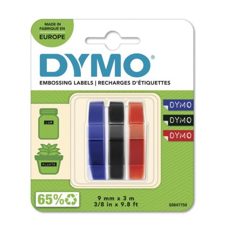 Dymo DYMO Black, Blue, Red on White Label Printer Tape, 3 m Length, 9 mm Width [S0847750]; 272-2768