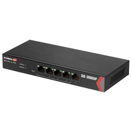 Edimax GS-3005P, Smart 5 Port Gigabit Switch With PoE [GS-3005P]; 272-3475