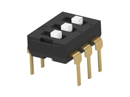 TE Connectivity 3 Way Through Hole DIP Switch SPST, Extended Actuator [2454982-2]; 272-4708