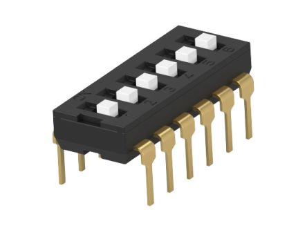 TE Connectivity 6 Way Through Hole DIP Switch SPST, Extended Actuator [2454982-4]; 272-4713