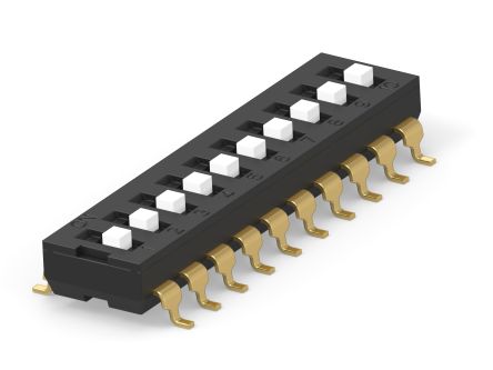 TE Connectivity 10 Way Surface Mount DIP Switch SPST, Extended Actuator [2454985-1]; 272-4716