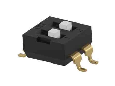 TE Connectivity 2 Way Surface Mount DIP Switch SPST, Extended Actuator [2454985-2]; 272-4719