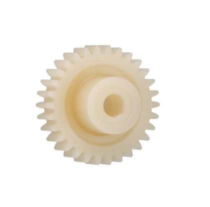 Igus Igutek P360 27 Teeth Spur Gear, 1 Module, 6mm Bore Diam, 27mm Pitch Diam, 15mm Hub Diam [P360GM-ST-100-027-00-060-R]; 272-5562