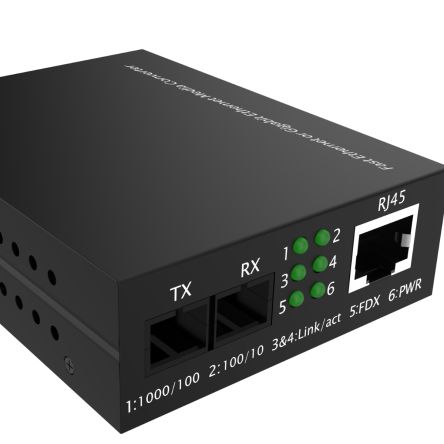 RS PRO RJ45, ST Ethernet Media Converter, Single Mode, 10/100Mbit/s, Half/Full Duplex 30km [0]; 272-5964