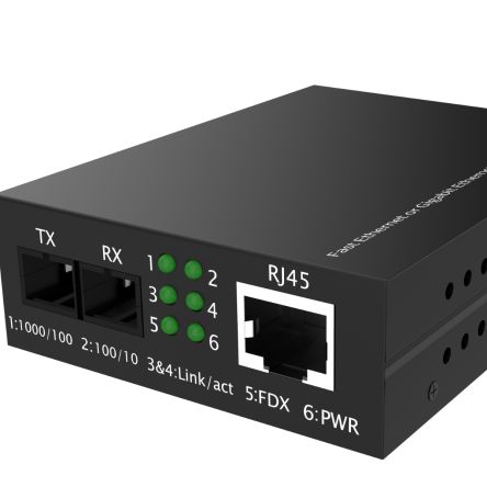 RS PRO RJ45, ST Ethernet Media Converter, Multi Mode, 10/100Mbit/s, Half/Full Duplex 2km [0]; 272-5965