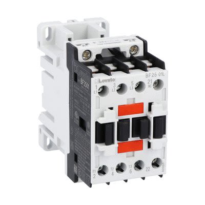 Lovato BF BF25 Contactor, 24 V dc Coil, 3-Pole, 25 A, 13.4 kW, 1NC, 440 V [BF2501L024]; 272-6151