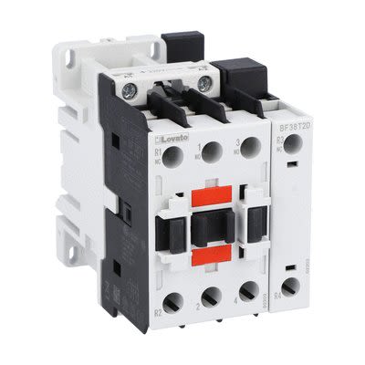 Lovato BF BF38 Contactor, 24 V dc Coil, 4-Pole, 56 A, 62 kW, 2NO And 2NC, 690 V [BF38T2D024]; 272-6171