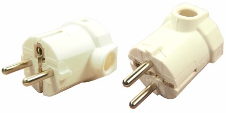 RS PRO German Mains Plug, 16A White, Cable Mount Screw, 250 V ac [0]; 272-7199