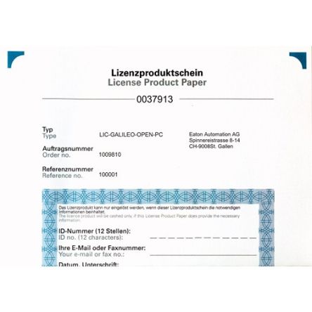 Eaton LIS Series License for Use with Operating System Windows [140385 LIC-GALILEO-OPEN-PC]; 272-7287