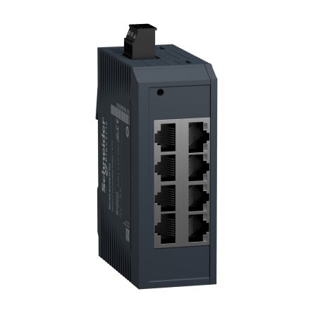 Schneider Electric ConneXium - Ethernet Series DIN Rail Mount Network Hub, 8 RJ45 Ports, 24V [MCSESU083FN0]; 272-7497