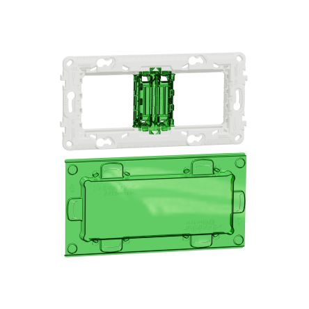 Schneider Electric Green, Transparent 2 Gang Frame [NU7004PC]; 272-7544