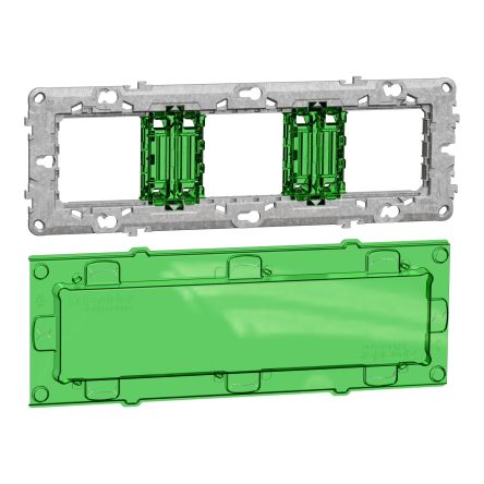 Schneider Electric Green, Transparent 3 Gang Frame [NU7006C]; 272-7545