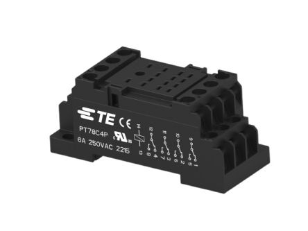 TE Connectivity 2071566 14 Pin 230V DIN Rail Relay Socket, for use with Relay [2071566-1]; 272-7704