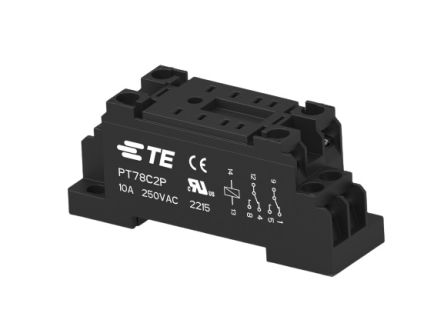 TE Connectivity 2071566 8 Pin 250V DIN Rail Relay Socket, for use with Relay [2071566-3]; 272-7707