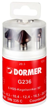 Dormer Countersink, 90°, 6 Piece(s) [G2365]; 272-9400