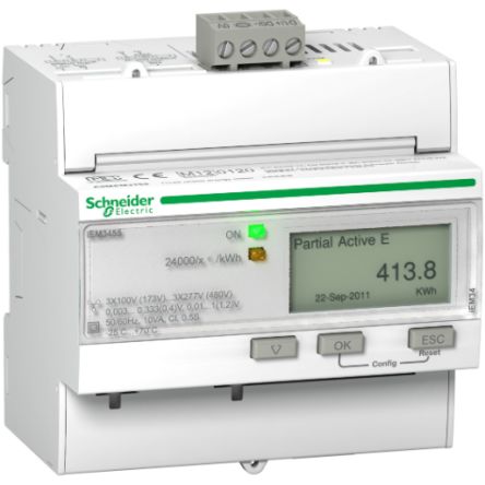 Schneider Electric 1, 3 Phase LCD Energy MeterEnergy Meter [A9MEM3555]; 273-2122