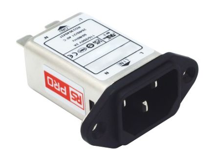 RS PRO 3A, 250 V ac Socket Panel Mount IEC Filter, Faston [0]; 273-4889
