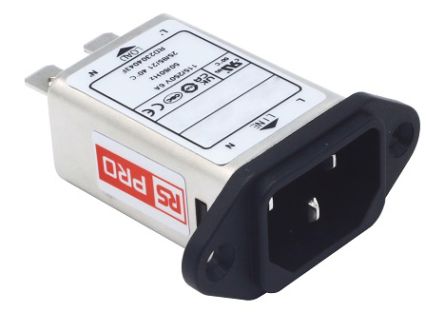 RS PRO 6A, 250 V ac Socket Panel Mount IEC Filter, Faston [0]; 273-4891