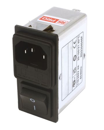 RS PRO 4A, 250 V ac Socket Snap-In IEC Filter 2 Pole, Faston 1 Fuse [0]; 273-4895