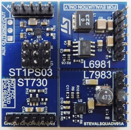 STMicroelectronics Power Management Evaluation Board Evaluation Board for STEVAL-QUADV01 [STEVAL-QUADV01]; 273-4931