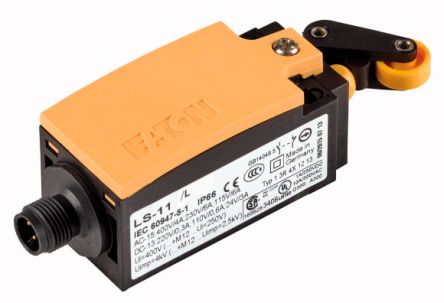 Eaton Roller Lever Limit Switch, 1NO/1NC, IP66, Plastic Housing, 400V ac Max, 4A Max [178136 LS-11/L-M12A]; 273-6447