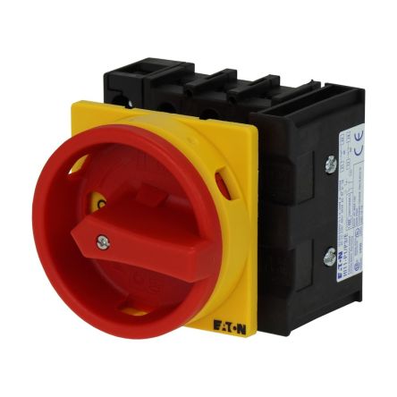 Eaton, 3P + N 90° On-Off Cam Switch, 690V (Volts), 40A, Door Coupling Rotary Drive Actuator [199897 P1-40/EA/SVB/N/HI11]; 273-6468