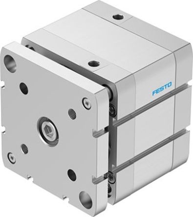 Festo Pneumatic Compact Cylinder - 554289, 100mm Bore, 25mm Stroke, ADNGF Series, Double Acting [ADNGF-100-25-P-A]; 273-6650