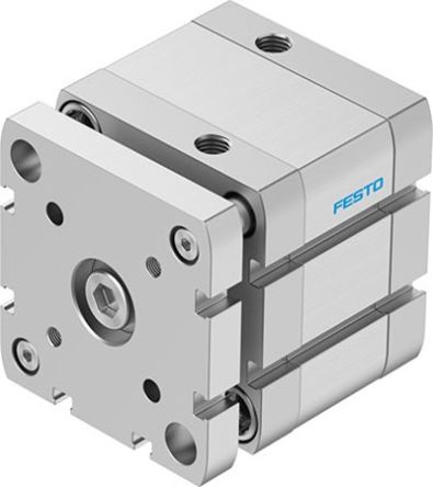 Festo Pneumatic Compact Cylinder - 574050, 63mm Bore, 15mm Stroke, ADNGF Series, Double Acting [ADNGF-63-15-PPS-A]; 273-6661