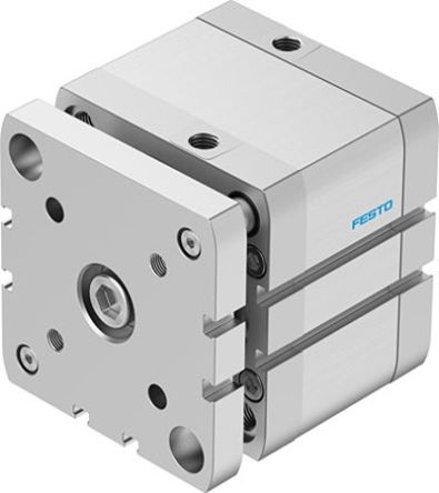 Festo Pneumatic Compact Cylinder - 574061, 80mm Bore, 25mm Stroke, ADNGF Series, Double Acting [ADNGF-80-25-PPS-A]; 273-6665