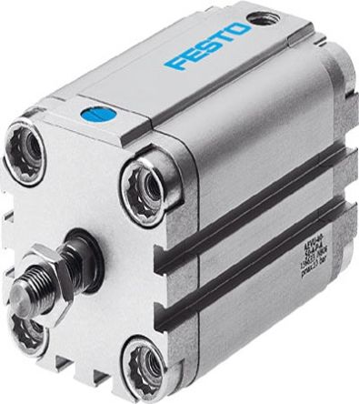 Festo Pneumatic Compact Cylinder - 157018, 100mm Bore, 10mm Stroke, AEVU Series, Single Acting [AEVU-100-10-A-P-A]; 273-6831