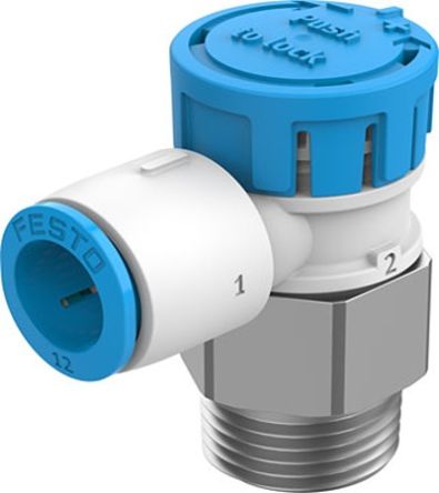 Festo Rotary Knob Exhaust Air One-way Flow Control Pneumatic Manual Control Valve VFOE Series, R 1/2, 1/2in, VFOE-LE-T [VFOE-LE-T-R12-Q12]; 273-7056