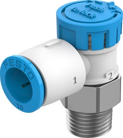 Festo Rotary Knob Exhaust Air One Way Flow Control Pneumatic Control Valve VFOE Series, R 1/4, 1/4in, VFOE-LE-T [VFOE-LE-T-R14-Q10]; 273-7058