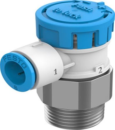 Festo Rotary Knob Exhaust Air One-way Flow Control Pneumatic Manual Control Valve VFOE Series, R 3/8, 3/8in, VFOE-LE-T [VFOE-LE-T-R38-Q8]; 273-7065