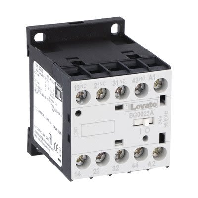 Lovato Auxiliary Contact, 4 Contact, 2NC, 2NO, DIN, BG00 BG00 [11BG0022A22060]; 273-8546