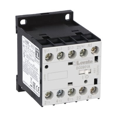 Lovato BG09 Contactor, 48 V Coil, 3-Pole, 9 A, 5 kW, 1NC, 690 V [11BG0901A04860]; 273-8610