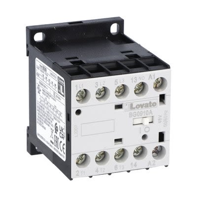 Lovato BG09 Contactor, 575 V Coil, 3-Pole, 9 A, 5 kW, 1NO, 690 V [11BG0910A57560]; 273-8628