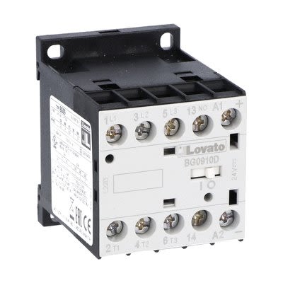 Lovato BG09 Contactor, 60 V Coil, 3-Pole, 9 A, 5 kW, 1NO, 690 V [11BG0910D060]; 273-8629