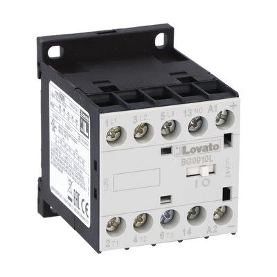 Lovato BG09 Contactor, 48 V Coil, 3-Pole, 9 A, 5 kW, 1NO, 690 V [11BG0910L048]; 273-8634
