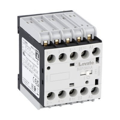 Lovato BGP09 Contactor, 24 V Coil, 3-Pole, 9 A, 5 kW, 1NC, 500 V [11BGP0901A02460]; 273-8803
