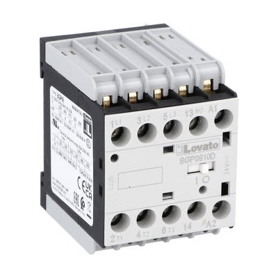 Lovato BGP09 Contactor, 110 V Coil, 3-Pole, 9 A, 5 kW, 1NC, 500 V [11BGP0910D110]; 273-8833