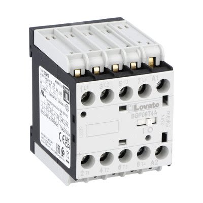 Lovato BGP09 Contactor, 24 V Coil, 4-Pole, 20 A, 22 kW, 690 V [11BGP09T4A02460]; 273-8837