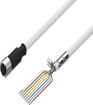 Festo Straight Female 8 way M12 to Straight 8 way Unterminated Cable, 1.5m [NEBM-M12G8-E-1.5-LE8]; 273-9623