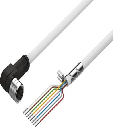 Festo Straight Female 5 way M12 to Pigtail Actuator/Sensor Cable, 10m [NEBM-M12W8-E-7-LE8]; 273-9634