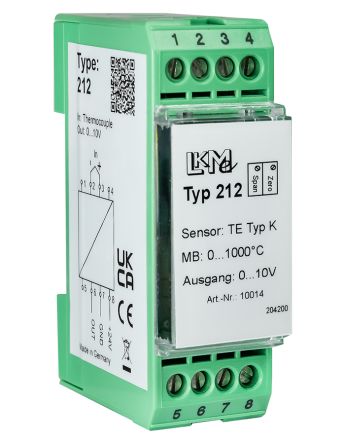 LKMelectronic LKM Temperature Transmitter Type K Input, 15 → 26 V ac [LKM212/K3]; 274-0281
