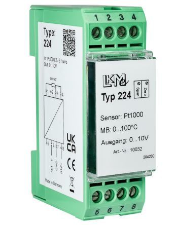 LKMelectronic LKM Temperature Transmitter Pt1000 Input, 15 → 26 V ac [LKM224/6]; 274-0284