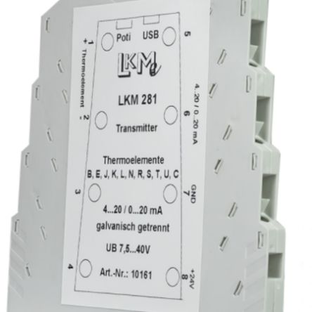 LKMelectronic LKM Temperature Transmitter Thermocouple Input, 8 → 35 V dc [LKM281]; 274-0309