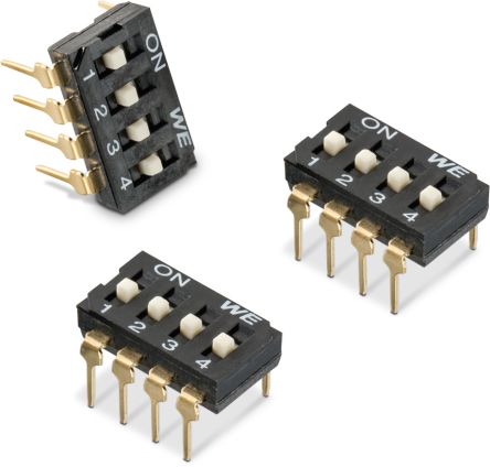 Wurth Elektronik 1 Way Through Hole DIP Switch SPST, Raised Actuator [418127270904]; 274-3356