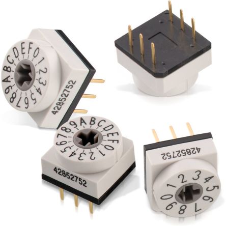 Wurth Elektronik WS-ROTV, 8 Position, BCD Rotary Switch, 150mA, THT [428527520908]; 274-3375