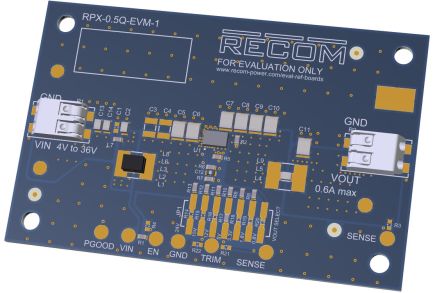 Recom Evaluation Module DC-DC Converter for RPX-0.5Q for RPX-0.5Q Buck Regulator Module [RPX-0.5Q-EVM-1]; 274-5248