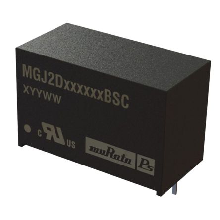 Murata Power Solutions MGJ2B DC-DC Converter, 20V dc/ 80mA Output, 4.5 → 5.5 V dc Input, 2W, Through Hole, [MGJ2D052003BSC]; 274-5552